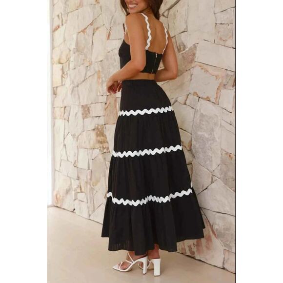 Contrast Trim Cami and Maxi Skirt Set - Picture 4 of 4